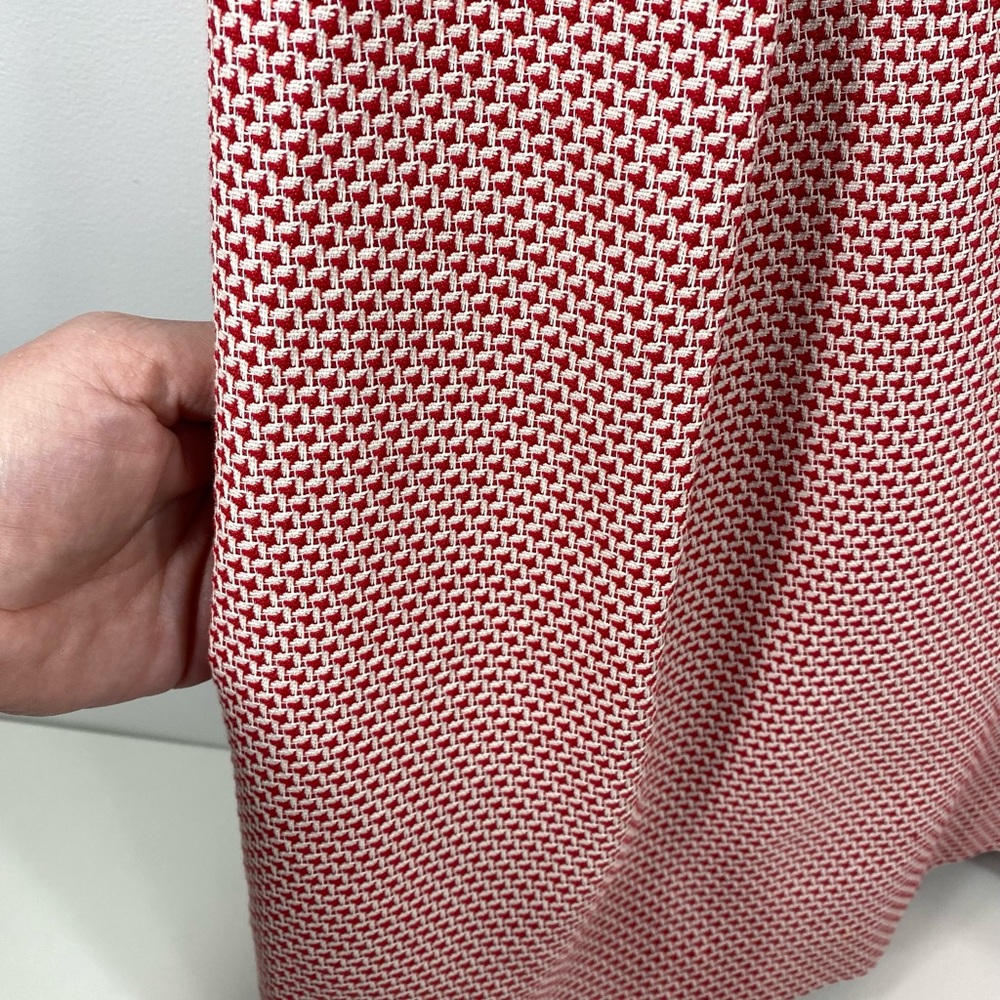 Boden Red White Jacquard Woven Houndstooth Sleeveless Tank Sheath A-Line Dress 8 - Picture 8 of 15
